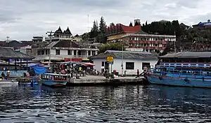 View of Parapat from Lake Toba