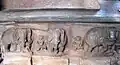 Parapet wall relief sculpture in the Veera Narayana temple at Belavadi