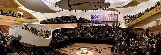 Interior of the Philharmonie de Paris by Jean Nouvel (2015)