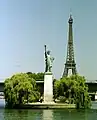 Statue of Liberty (with Eiffel Tower in background)