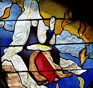 Detail of the Pentecost window (16th c.), south transept