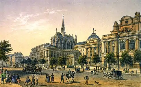 The Cour de May entrance of the Palace in the 1860s