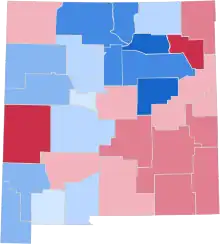 Image 24Party registration by New Mexico county (February 2023):  Democratic >= 30%  Democratic >= 40%  Democratic >= 50%  Democratic >= 60%  Democratic >= 70%  Republican >= 40%  Republican >= 50%  Republican >= 60% (from New Mexico)