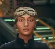 A screenshot of Parvati from The Outer Worlds