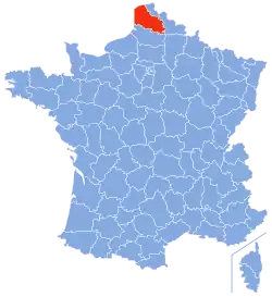 Location of Pas-de-Calais in France