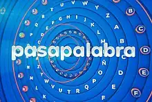 "Pasapalabra" on background of letters in alphabetic circles