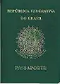 Old (dark green) version of the Brazilian passport, in use since the late 1970s and still issued at minor Federal Police posts, with the same legal value.