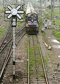 Passenger train approaching Muzaffarpur Junction (from Motihari)