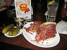 A pastrami sandwich from the Carnegie Deli