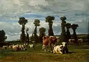 Pasture in Normandy, 1852; oil-painting