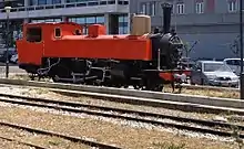 The revamped old locomotive near Patras railway station (Patras Railway Museum showroom) (May 2018)