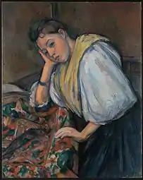 Paul Cézanne, Young Italian Woman at a Table, 1895