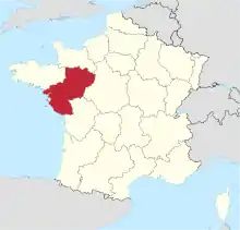 Location of Pays de la Loire region in France