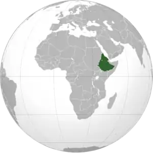 Location of Ethiopia with autonomous Eritrea