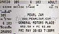 A ticket from the show in Vancouver, British Columbia, Canada on May 30, 2003.