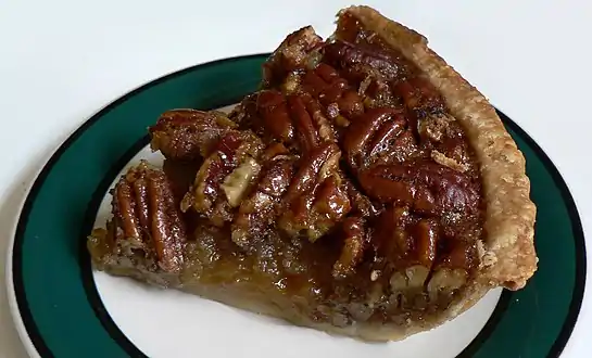 A slice of pecan pie