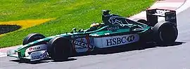 Pedro de la Rosa driving the Jaguar R2 at the 2001 Canadian Grand Prix.