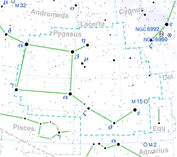 EQ Pegasi is located in the constellation Pegasus