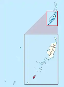 Location of Peleliu Naval Base in Palau