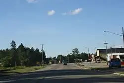 Looking north at downtown Pembine