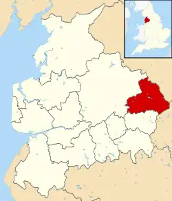 Shown within Lancashire and England