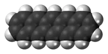 Space-filling model of the pentacene molecule