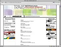 Screenshot of the PeopleSound website running in 2000