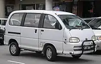 Front-side shot of a first generation Perodua Rusa (commercial variant), in Serdang, Selangor, Malaysia.