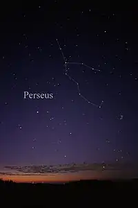 Night sky photograph of the constellation Perseus