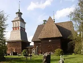 Petäjävesi Old Church, "cross plan", 1765, bell tower 1861.