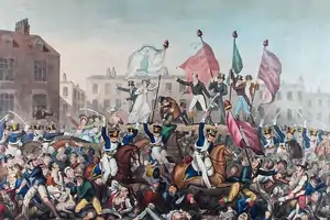 Image 12The Peterloo Massacre was a major event in the history of the city. (from History of Manchester)