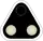 Triangle with a black base and two horizontal white lights