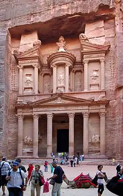 Image 26Petra, the capital of the Nabatean kingdom, is where the Nabatean alphabet was developed, from which the current Arabic alphabet further evolved. (from History of Jordan)