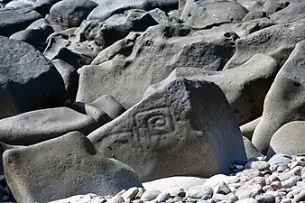 Petroglyphs of the archaeological site of Las Labradas, situated on the coast of the municipality of San Ignacio (Mexican state of Sinaloa)