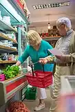 Couple shopping in a grocery store