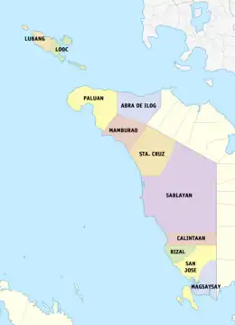 Political map of Occidental Mindoro