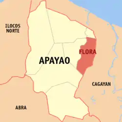 Map of Apayao with Flora highlighted