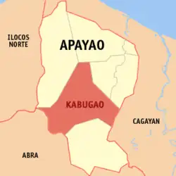 Map of Apayao with Kabugao highlighted