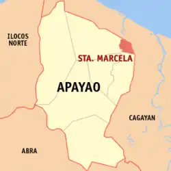 Map of Apayao with Santa Marcela highlighted