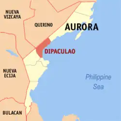 Map of Aurora with Dipaculao highlighted