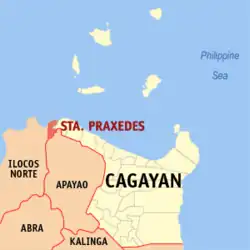 Map of Cagayan with Santa Praxedes highlighted