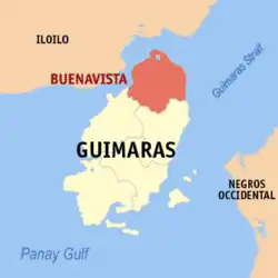 Map of Guimaras with Buenavista highlighted