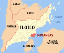 Map of Iloilo with Dumangas highlighted