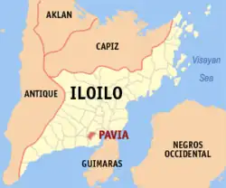 Map of Iloilo with Pavia highlighted