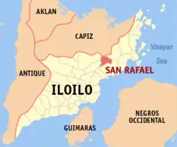 Map of Iloilo with San Rafael highlighted