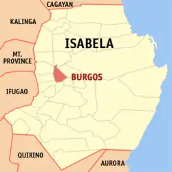 Map of Isabela with Burgos highlighted