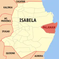 Map of Isabela with Palanan highlighted