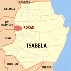 Map of Isabela with Roxas highlighted