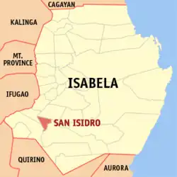 Map of Isabela with San Isidro highlighted