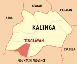 Map of Kalinga with Tinglayan highlighted